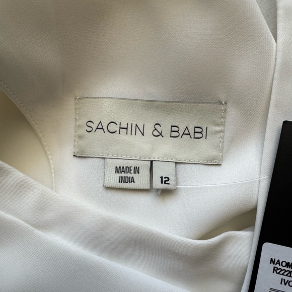 NWT Sachin & Babi Naomi Belted Halter Midi Dress in Ivory Size 12 - Picture 9 of 12